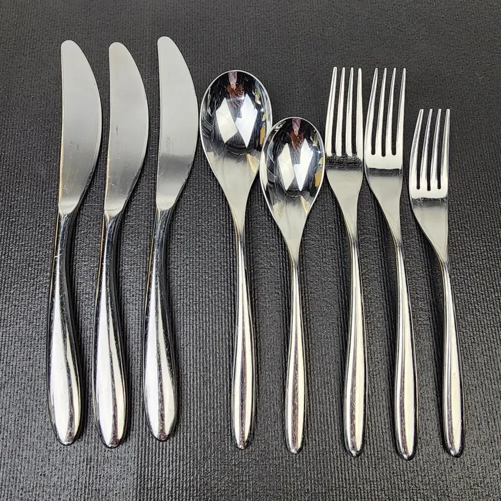 Lot 8 Nambe Aidan 18/10 Stainless Steel Flatware Replacements Tbl Tsp Forks Kniv
